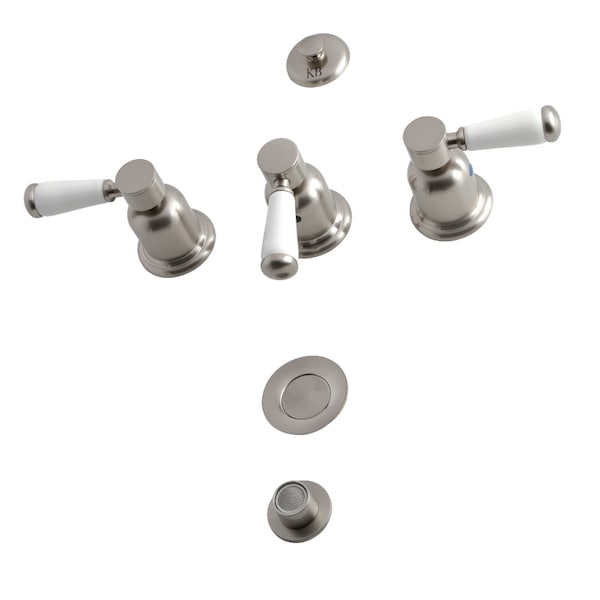 Paris KB6328DPL 3-Handle Bidet Faucet, Brushed Nickel
